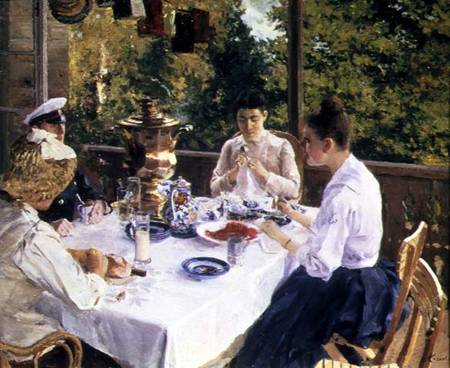 At the Tea-Table a Alexejew. Konstantin Korovin