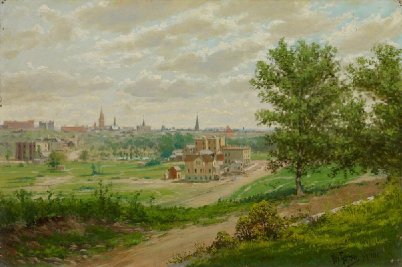 Lowry Hill, Minneapolis, 1888 (oil on canvas) a Alexis Jean Fournier