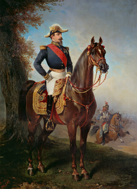 Equestrian portrait of Napoleon III (1808-1873). Painting by Alfred De Dreux (1810 - 1860) a Alfred Dedreux