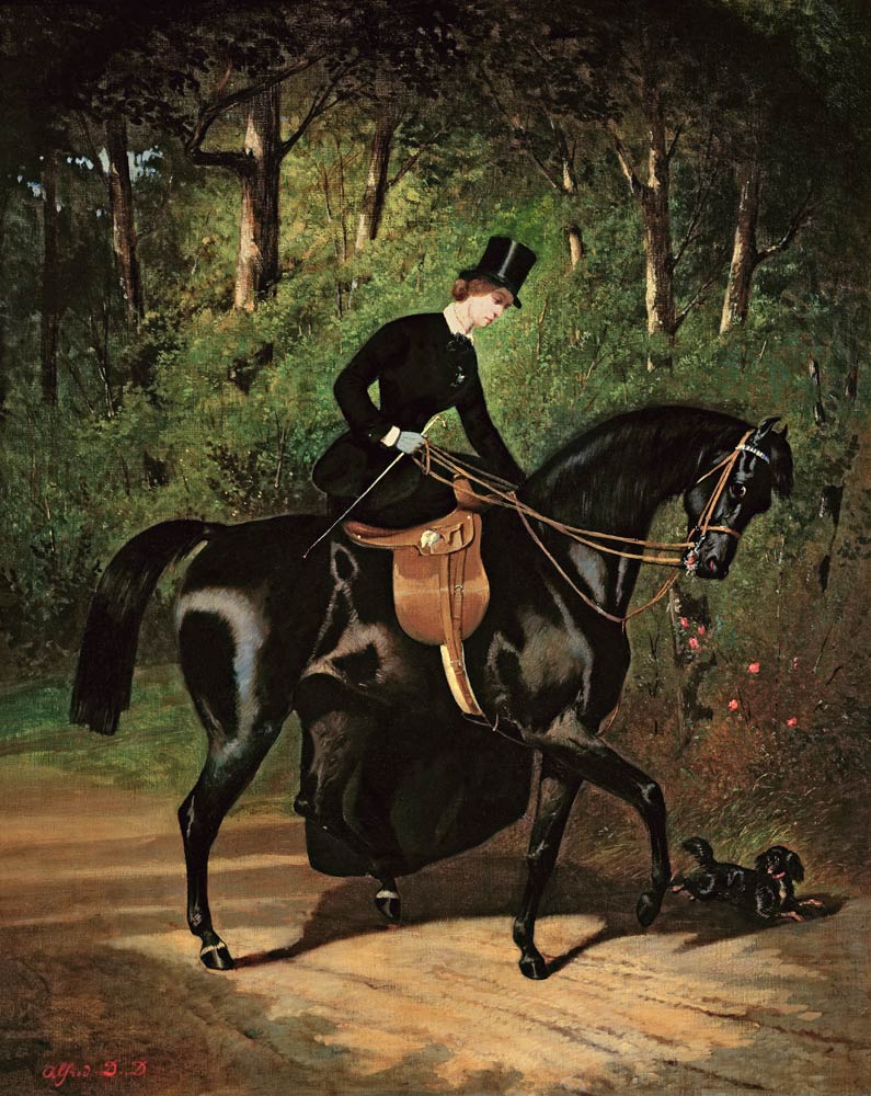 The Rider, Kipler, on her Black Mare a Alfred Dedreux