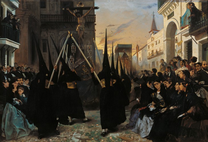 A Procession along Calle Génova a Alfred Dehodencq