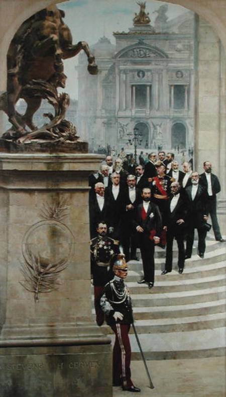 President Sadi Carnot (1837-94) and his Government in Front of the Opera de Paris, from the panorama a Alfred Gervex