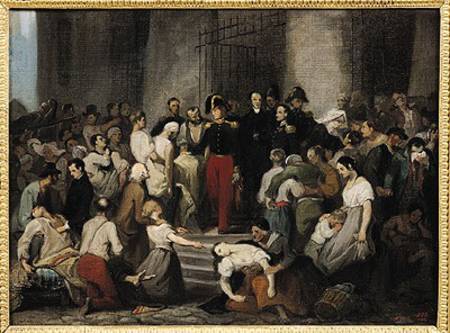 The Duke of Orleans Visiting the Sick at l'Hotel-Dieu During the Cholera Epidemic in 1832 a Alfred Johannot