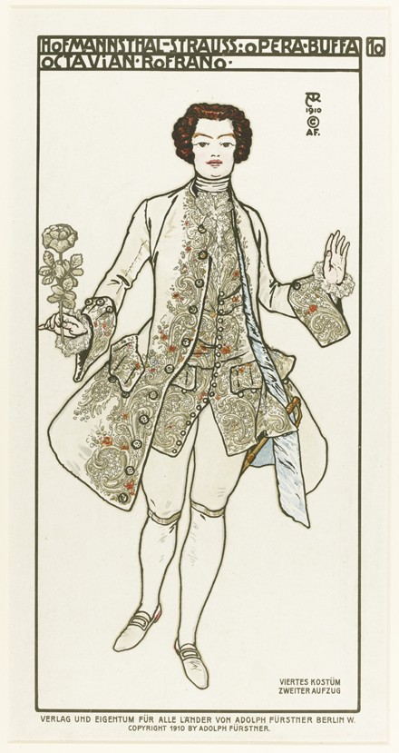 Costume Design for the opera "Der Rosenkavalier (The Knight of the Rose)" by Richard Strauss a Alfred Roller