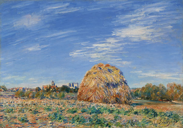 Haystack on the Banks of the Loing, 1891 (oil on canvas) a Alfred Sisley