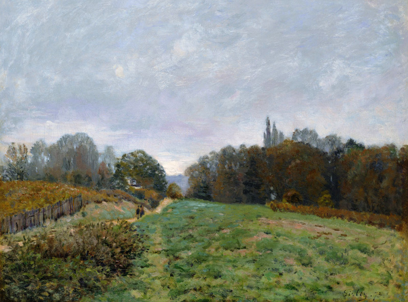 Landscape at Louveciennes a Alfred Sisley