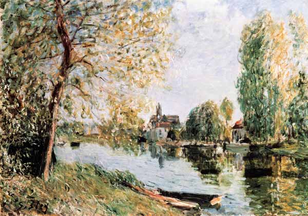 Sisley / Spring in Moret-sur-Loing a Alfred Sisley