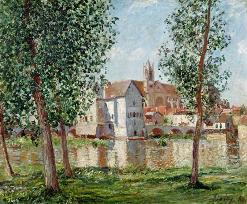 The Loing at Moret, September Morning a Alfred Sisley