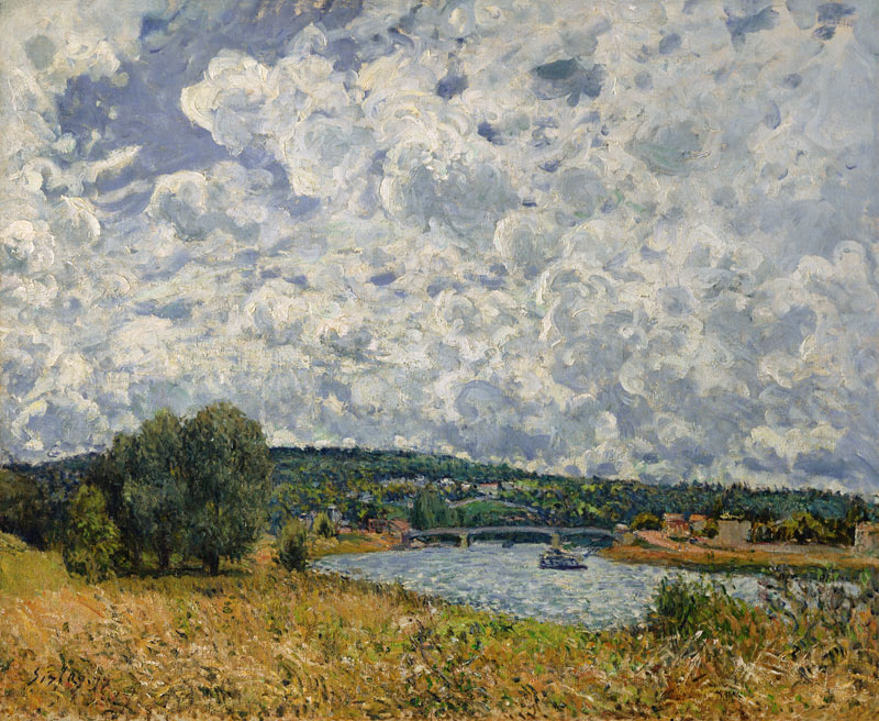 The Seine at Suresnes a Alfred Sisley