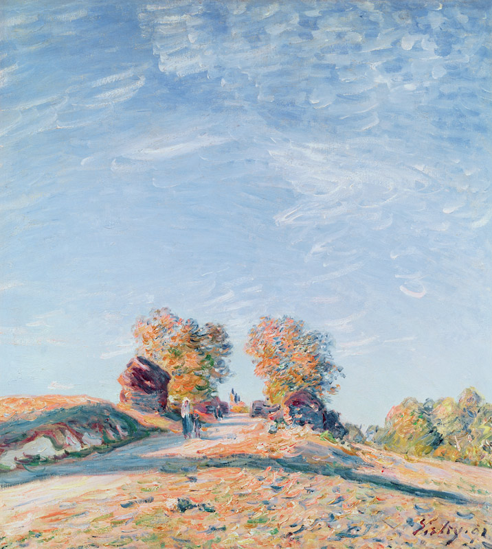 Uphill Road in Sunshine a Alfred Sisley