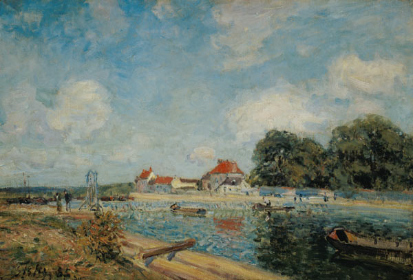 At the barrage weir with lock of the Loing at St. Mammes a Alfred Sisley