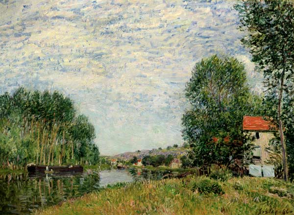 The Banks of the Loing at Moret a Alfred Sisley