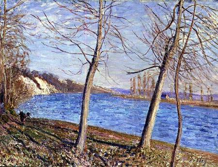 The Banks of the River at Veneux a Alfred Sisley