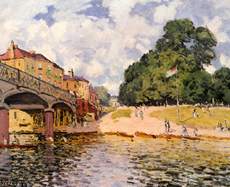 Bridge during Hampton Court a Alfred Sisley
