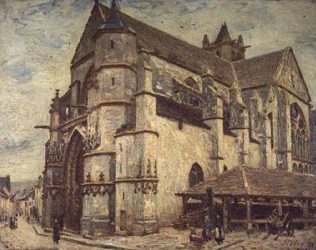 The Church at Moret, Frosty Weather a Alfred Sisley