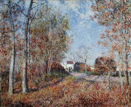 A Corner of the Woods at Sablons a Alfred Sisley