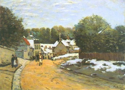 First snow in Louveciennes a Alfred Sisley