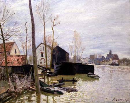 The Floods at Moret-sur-Loing a Alfred Sisley