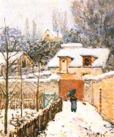 Snow at Louveciennes a Alfred Sisley