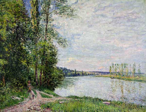The Riverside Road from Veneux to Thomery a Alfred Sisley