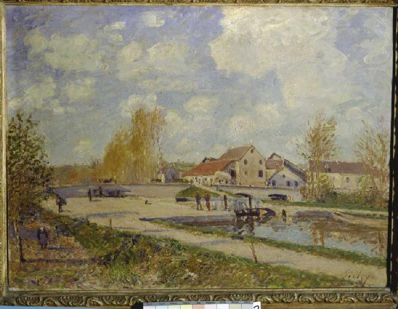 The sluice of Moret. a Alfred Sisley