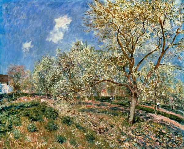 Springtime at Veneux a Alfred Sisley
