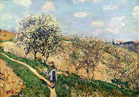 Springtime at Bougival a Alfred Sisley