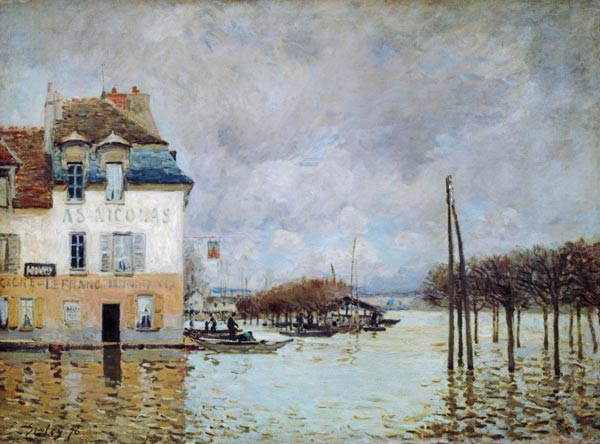 The Flood at Port-Marly a Alfred Sisley