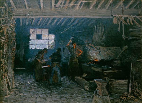 The smithy at Marly-Le Roi a Alfred Sisley