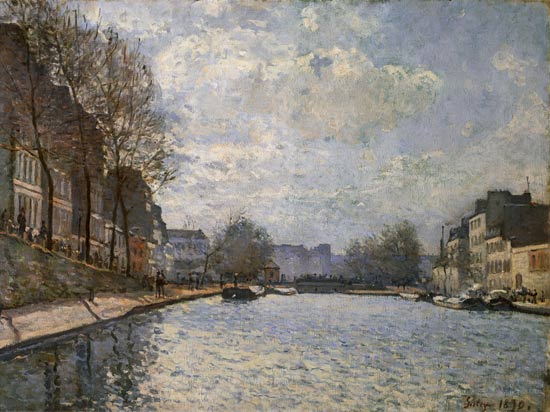 View of the Canal Saint-Martin, Paris a Alfred Sisley
