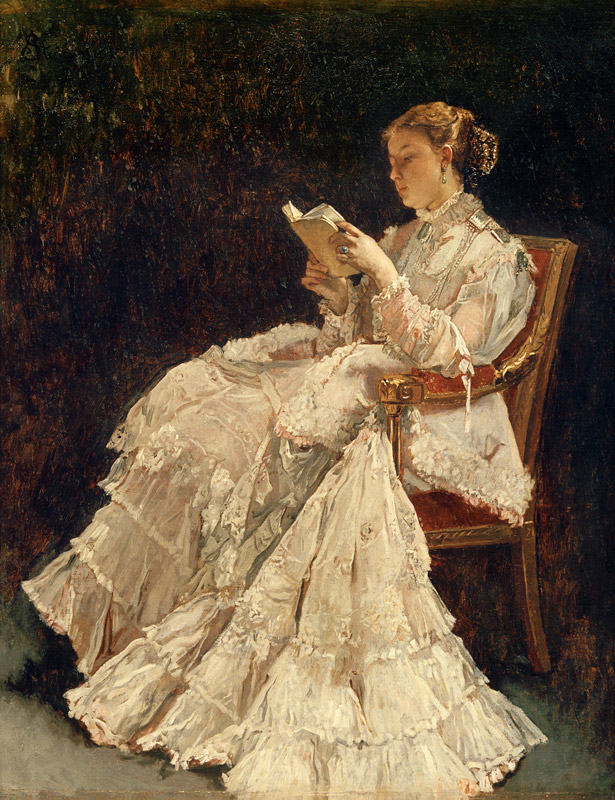 Woman Reading a Alfred Stevens