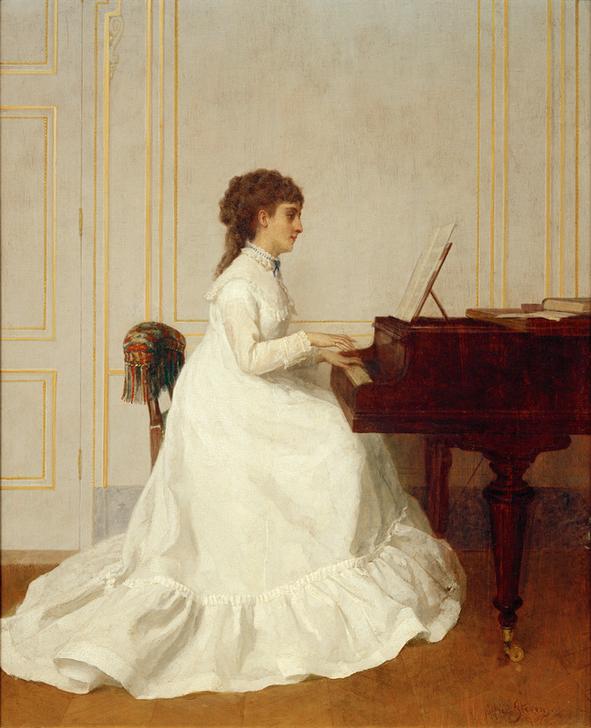 Eva Gonzalès at the piano a Alfred Stevens