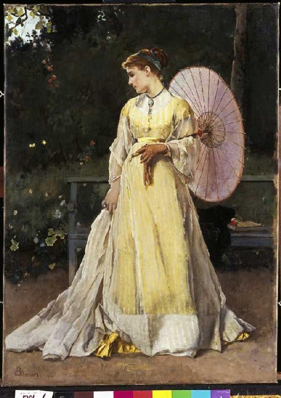In the country (lady with parasol) a Alfred Stevens