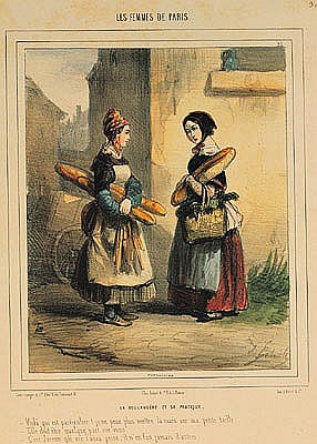 The Baker''s Art, plate number 27 from the ''Les Femmes de Paris'' series, 1841-42 a Alfred Andre Geniole