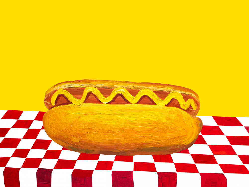 Hot Dog With Mustard Red Check Yellow a Alice Straker