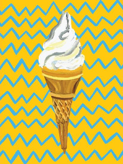 Ice Cream Yellow Zigzag