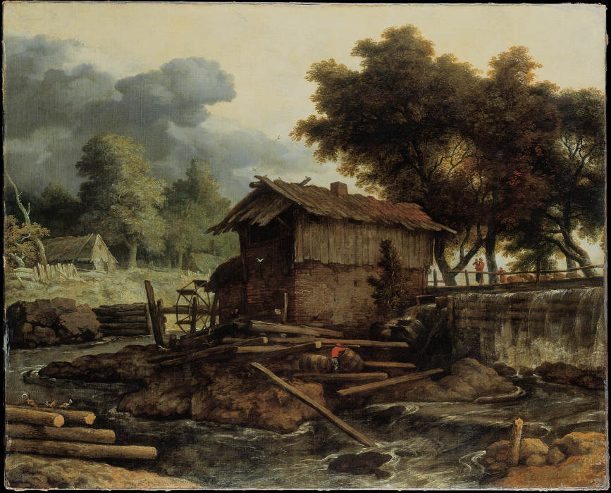 Landscape with Sawmill a Allaert van Everdingen