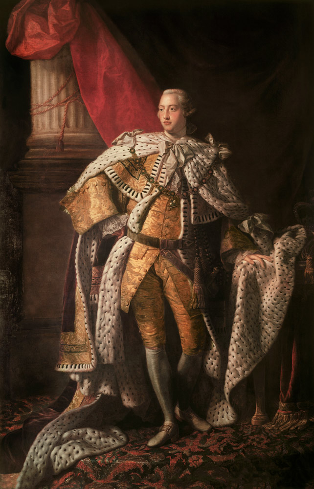 Portrait of the King George III of the United Kingdom (1738-1820) in his Coronation Robes a Allan Ramsay