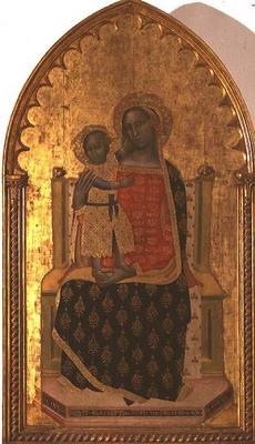 Madonna and Child Enthroned, 1372 (tempera on panel) a Allegretto Nuzi