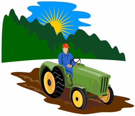 Farmer driving his tractor a Aloysius Patrimonio