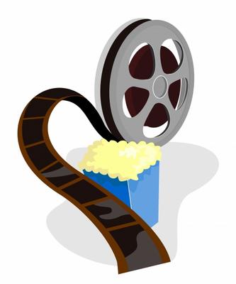 Movie film reel with popcorn a Aloysius Patrimonio