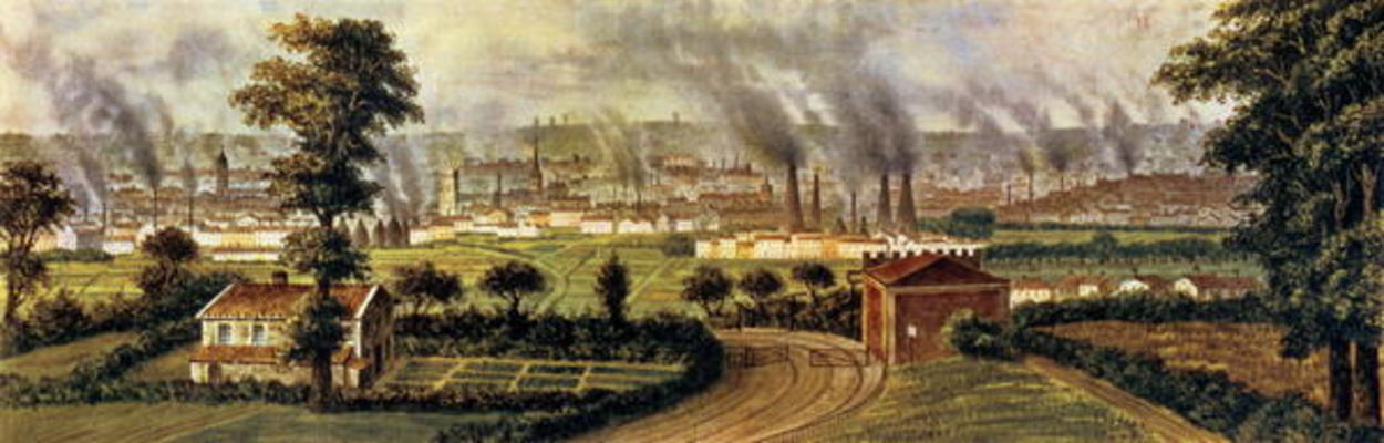 Leeds from Rope Hill, c.1840 (colour litho) a Alphonse Douseau
