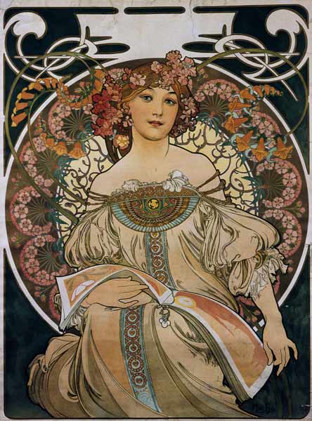 (poster design original for F. Champenois however without company impression) a Alphonse Mucha