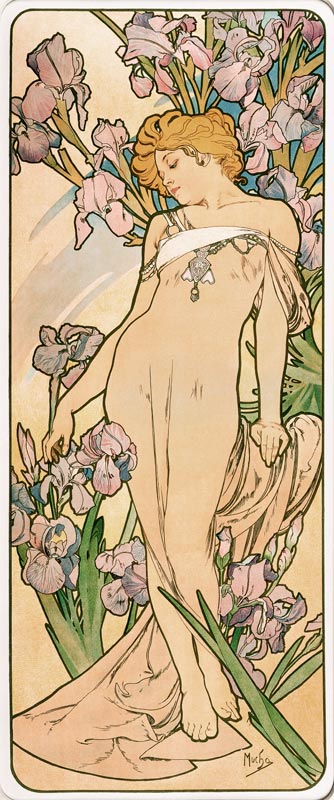 Irises (From the series Flowers) a Alphonse Mucha