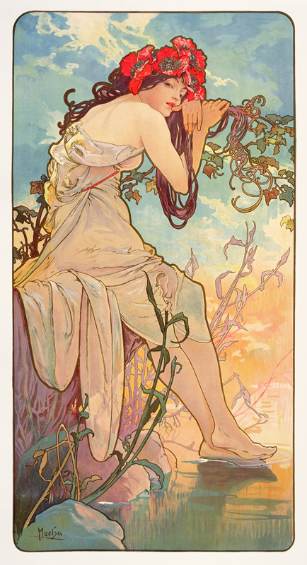 The Seasons: Summer a Alphonse Mucha