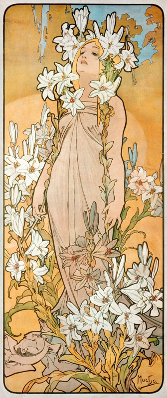 Lilium (From the Series "Flowers") a Alphonse Mucha