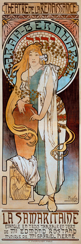 Poster for the play of La Samaritaine of Edmond Rostand. a Alphonse Mucha
