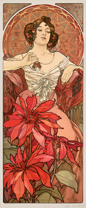 The Precious Stones: Ruby a Alphonse Mucha