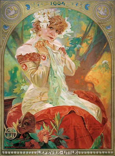 Sarah Bernhardt (1844-1923) Lefevre-Utile a Alphonse Mucha
