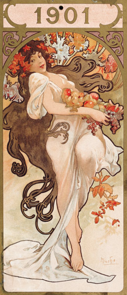 Kalenderblatt 1901 a Alphonse Mucha